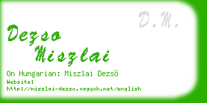 dezso miszlai business card